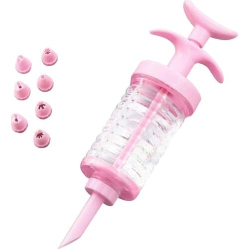 Icing Piping Nozzle Set Gun Pink Plastic Pastry Cookie Cake Cream Cake Mold Decorating Bakeware Baking Accessories Tool DIY Hot