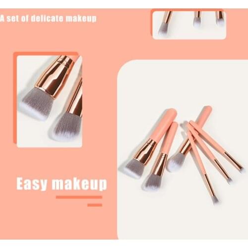 6Pcs Professional Makeup Brush Set Eyeshadow Eyebrow Lash Brush Foundation Concealer Soft Female Beauty Make Up Tools Kit