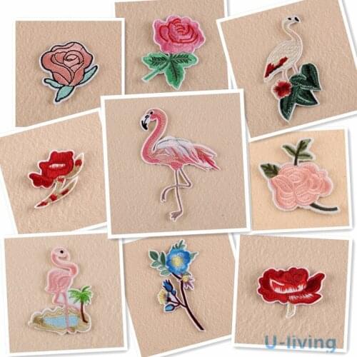 1pcs Flowers Patch for Clothing Iron on Embroidered Sew Applique Cute Patch Fabric Badge Garment DIY Apparel Accessories