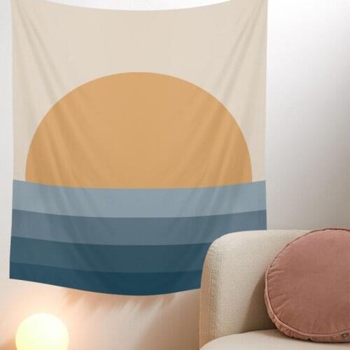 Sunset Wall Hanging Tapestry Colorful Tapestry Small Size Sunrise Oil Painting Pattern Boho Tapestry Yoga Pad Sleeping Tapestry