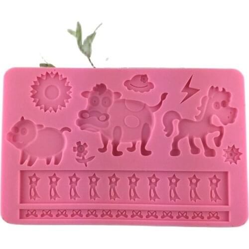 Silicone Moulds Lace Shape Fondant And Gum Paste Mold Cake Embossing Decoration Mold Forest Animal E515
