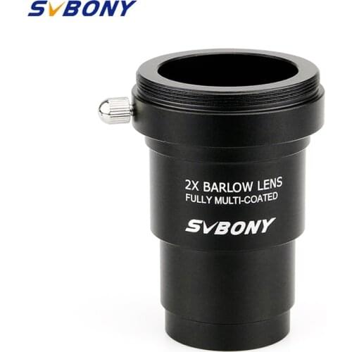 SVBONY 1.25 Inch 2X Barlow Lens Fully Multi-Coated Metal for Astronomy Telescope Monocular Eyepiece 31.7mm M42x0.75 Thread F9156