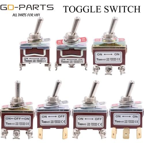 TOOWEI SPST DPDT DPST SPDT Toggle Switch ON-ON ON-OFF-ON ON-OFF AC Power Rocker Switch AC 250V 15A 125V 20A