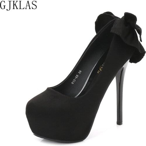 Platforms Women Shoes with Bow High Heels Sexy Elegant Dress Stiletto Heels Dance Shoes Pumps Shoes for Women Autumn Spring