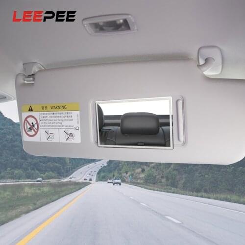 LEEPEE Universal Car Interior Mirror Auto Sun-Shading Visor HD Mirrors Portable Car Makeup Mirror Stainless Steel Car-styling