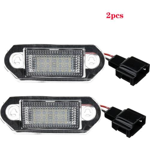 1 Pair LED Car License Number Plate Light Lamp Bulbs Auto Illumination Licence Plate Parts For VW Golf MK3 For Skoda Octavia I