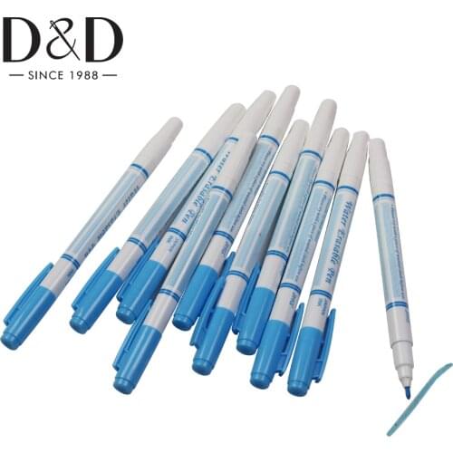 10Pcs Water Erasable Fabric Marker Pen Tailors Chalk Water-based Double-head Fabric Cross Stitch Pen Sewing Tools