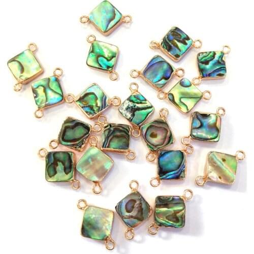 2Pcs Shell-conch Connector For Jewelry Making Rhombus Shell DIY Necklace Bracelet Earring Handiwork Sewing Craft Accessory