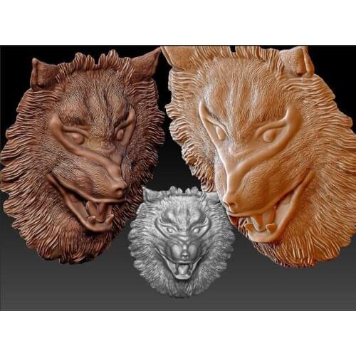 Angry Wolf 3D model in STL file relief for CNC Router and printer