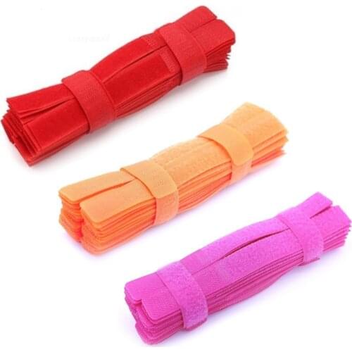 50pcs 2*18cm Durable Cord Marker Straps Management Cable Organizer Wire Winder Nylon Ties Wraps Holder For Computer USB Charger