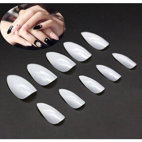 500 Pcs Almond Oval Pointy Acrylic Full False Nail Tips Nail Art DIY Extension