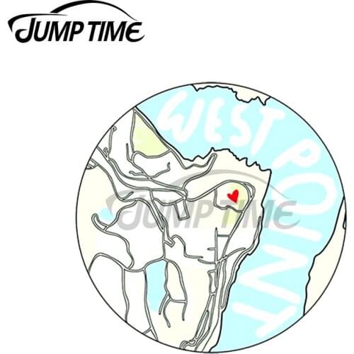 JumpTime 13 x 13cm For West Point Map Personality Car Sticker Creative Vinyl Waterproof Scratch-proof Vehicle Decal