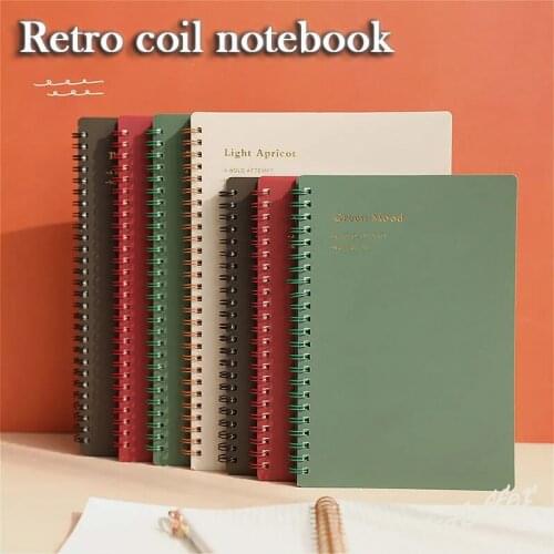 Retro Coil Notebook A6/A5/B5,Spiral Notepad For Diary Journal School Office Supplies Morandi Color PP Cover 2022 NEW