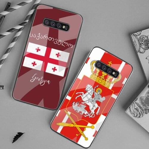 Georgia flag Phone Case Tempered Glass For Samsung S20 Plus S7 S8 S9 S10 Plus Note 8 9 10 Plus