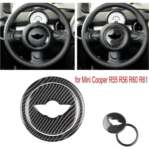 Car Steering Wheel Decorative Carbon Fiber Steering Wheel Sticker Cover Trim Sticker Car For Mini Cooper R55 R56 F54 F60