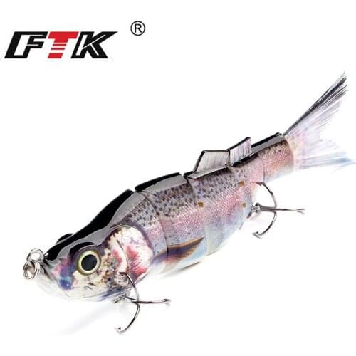 FTK 5Segments 54g/165mm Fishing Bass Lure Crankbait Swimbait Sinking Wobblers Multi Jointed with Treble Hook Fishing Tackle Isca
