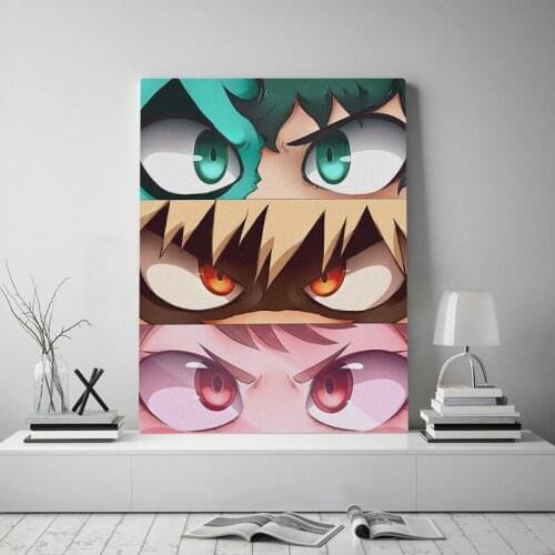 Izuku Katsuki Ochaco Shoto Kimetsu no Yaiba Canvas poster Painting wall Art decor Living room Bedroom Home Decoration Prints
