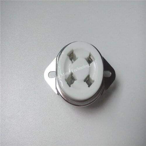 Ceramic tube socket 4 pin tube socket GZC4-2 GZC4-2-G silver foot for 300B 811 2A3 tube amplifier