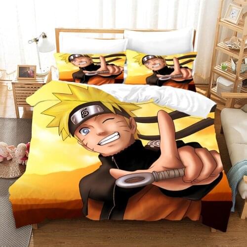 Animation home textile products NARUTO three-piece bedding set Uzumaki Naruto 3D digital duvet cover pillowcase Uchiha Sasuke