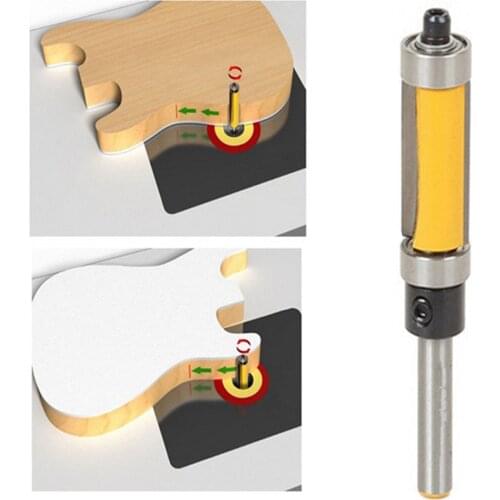 1/4'' Shank Top & Bottom Bearing Flush Trim Router Bit For Woodworking Tool