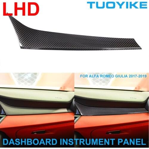 LHD Car Styling Real Carbon Fiber Console Dashboard Instrument Passenger Decorative Panel Trim For Alfa Romeo Giulia 2017-19