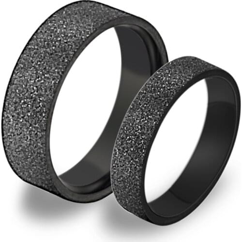 Fashion Jewelry 316L Stainless Steel Rings Black Simple Dull Polish Couple Rings Wedding Rings Engagement Rings GJ264