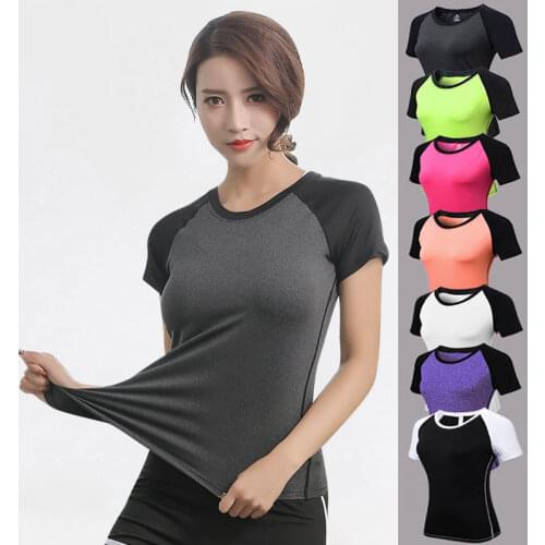 New Breathable Yoga Top For Women Quick Dry Sport Shirt Women Fitness Gym Top Short Sleeve Running T-shirts Female Sports Top