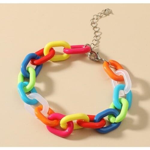 New Ins Style Colorful Acrylic Bracelets For Women New Year Jewelry Party Creative Gift Christmas Gift