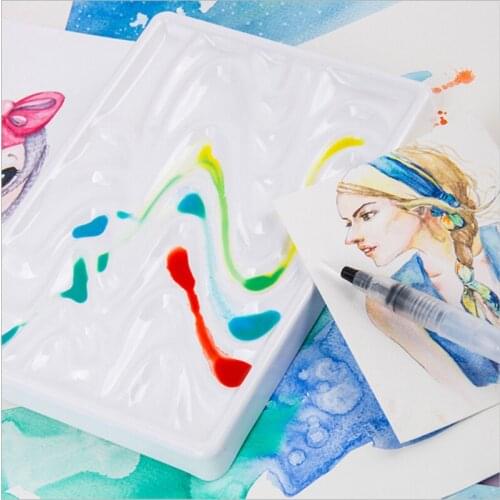 Durable Imitation Ceramic Palette Art Paint Drawing Tray Color Palette For Acrylic Oil Watercolour White Painting Pallet