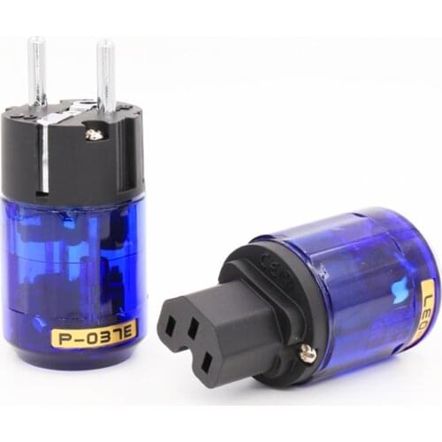 Manufacture EU power connector +IEC female connector Hifi audio P-037E Rhodium plated
