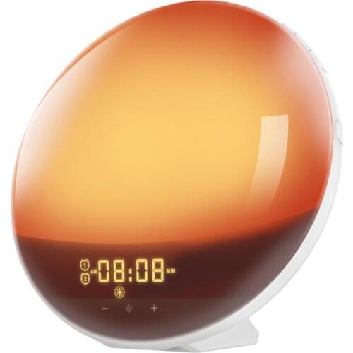 WiFi Smart Wake Up Light Alarm Clock With APP Control 7 Colors Sunrise/Sundown FM Radio Digital Clock For Alexa Google Home