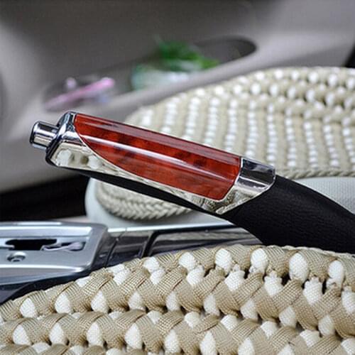 Universal Fashion Car Decoration Wooden Anti-slip Handbrake Covers Auto Gear Shift Collars