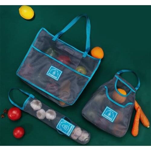 VOGVIGO Kitchen Vegetable Onion Potato Storage Hanging Bags Hollow Breathable Mesh Bag Kitchen Garlic Ginger Mesh Storage Bags