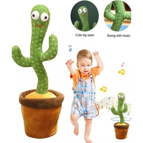 Shake Dancing Cactus Toy With Music USB Charging Plush Lovely Childhood Education Talking Toy Home Decor Decoration Accessories