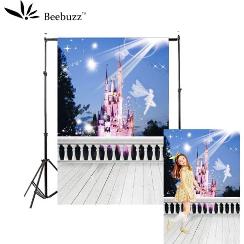 Princess Castle Elf background Child photography photophone Terrace under the spotlight Night sky