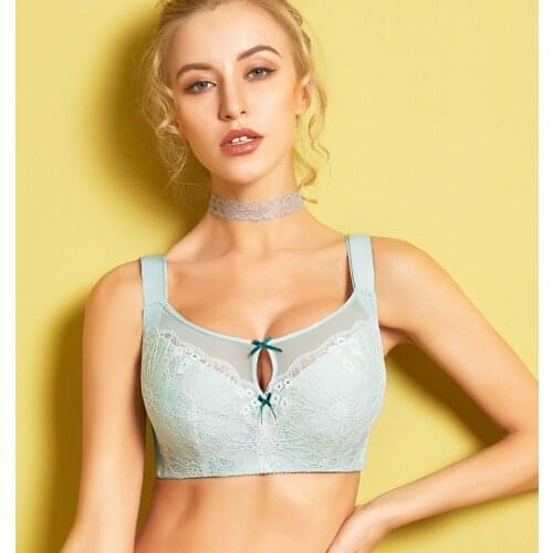 Womens Full Cup Support wire free Lace Bra 34 36 38 40 42 44 46 B C D E F G H I J