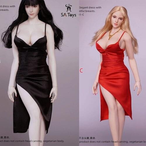 1/6 Female Evening Dress Slit Skirt Soldier Girls Elegant Clothes Model For 12'' Action Figure Dolls In Stock