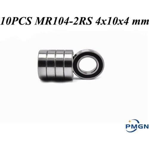 10PCS ABEC-5 MR104-2RS MR104 2RS MR104 RS MR104RS 4x10x4 mm rubber sealed miniature High quality deep groove ball bearing