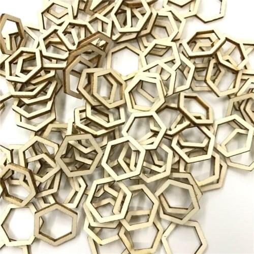 100pcs Mini Wooden Stars Slices Mixed Size Wooden Star Embellishments Wooden Star Shape Tags for Christmas Wedding Party