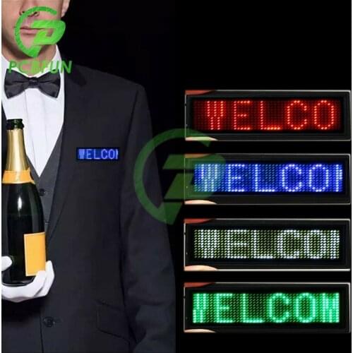 15 Display Languages Mini LED Digital Display Rechargeable Programmable Name Badge Durable Scrolling Led Tag Sign Badge Module