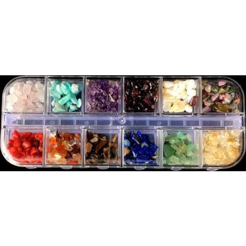 2-4mm 12 Kinds Natural Stone Amethysts Citrines Agates Beads Irregular Loose Gravel Stone Bead DIY Jewelry Manicure Accessories