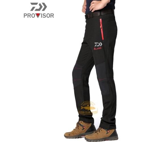 2021 DIAWA New Fishing Quick Dry Pants Mens Winter Outdoor Rock Climbing Ski Hunting Waterproof Fleece Thick Keep Warm Trousers