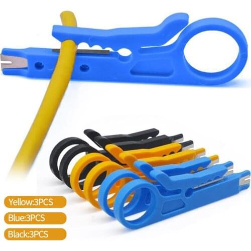 3PCS Portable Wire Stripper Knife Crimper Pliers Crimping Tool RJ45 Network Cable Stripping Wire Cutter Cut Line Tool