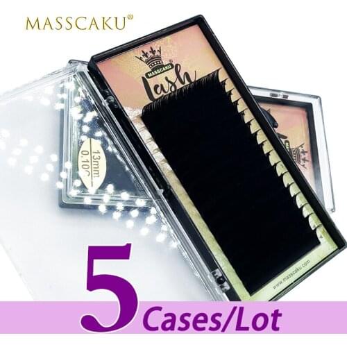 5case/lot MASSCAKU custom mink classic eyelash extension tray super soft false korean material lash extensions for professional