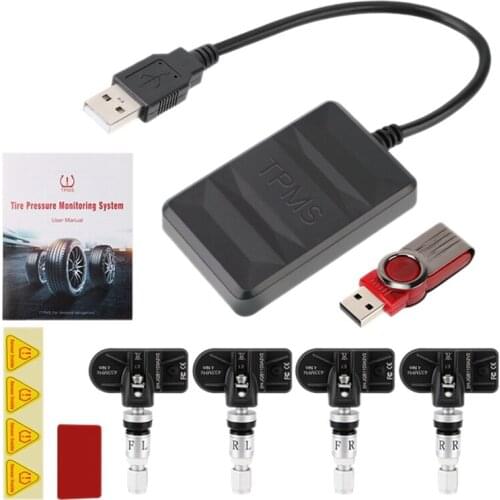 Car TPMS Tire Pressure Monitoring System USB Android Navigation Tire Pressure Detection Internal Tire Pressure Sensor