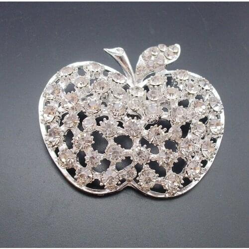 Apple Brooch Big Beautiful Apple Style Rhinestone Crystal Jewelry Pin Brooch New Fashion Corsage Wedding Accessories BH7226