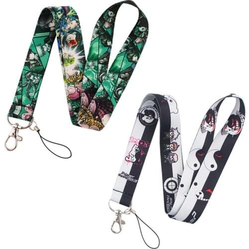 Anime Danganronpa Keychain Cartoon Lanyard for ID Card Pass Gym Mobile Phone USB Badge Key Ring Holder Neck Straps Accessories