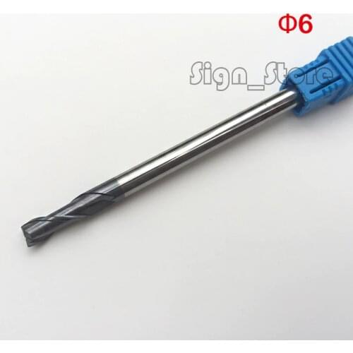 2pcs 2F 6*6*100mm 2 Flute Long Solid Carbide End Mill NANO HRC55 Milling Cutter CNC Lathe Tool Router Bit Metal Steel Cutting