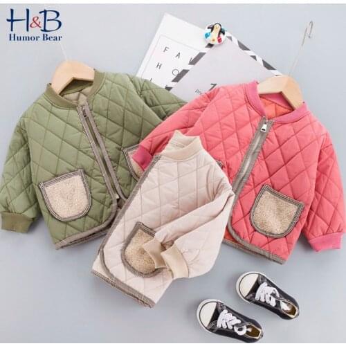 Humor Bear Winter ChildrenS Jacket Autumn OuterwearCotton Long-Sleeved Velvet Padded Baseball Coat Casual Baby Kids Clothing