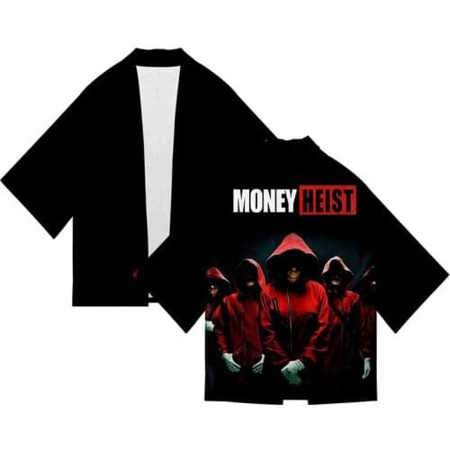 Money Heist The House of Paper 3d Print Kimono Shirt Men Seven Point Sleeve Tops La Casa De Papel 3D Cardigan Jackets Streetwear